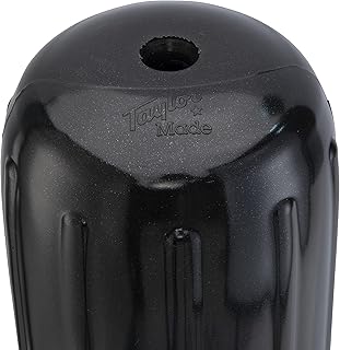 Taylor Made Products 71025 Big B Inflatable Vinyl Boat Fender with Center Rope Tube 6 inch x 15 inch, Black