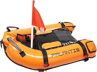 Palantic Scuba Diving Inflatable Gangway Float Boat with Dive Flag & Air Pump, Orange