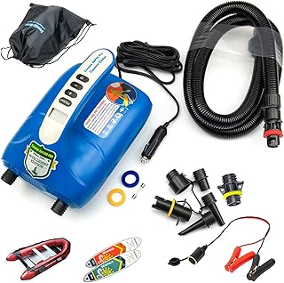 Seamax SUP 20PSI Intelligent Double Stage Electric Air Pump for Inflatable Boat and Stand Up Paddle Board, Fully Support I...