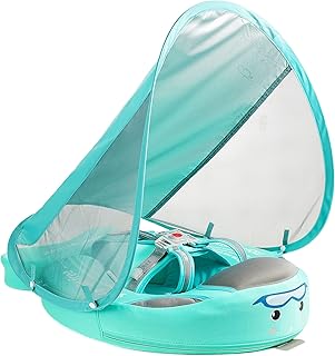 Mambobaby Float Add Tail Newest Baby/Infant Swim Float with Canopy, Non-Inflatable Solid Upgrade Soft Waterproof Skin-Frie...