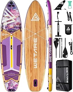WETARE 11’6″x35″ Inflatable Paddle Board, 450lbs Extra Wide Stand Up Sup Board for Adults, Blow Up Paddleboard Kayak Non-S…