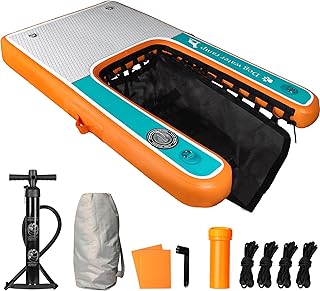 DiDiBirDi Inflatable Dog Water Ramp, Pool Floating Ladder with Non-Slip Steps for Pet, Protable Pup Plank for Lake, Docks ...
