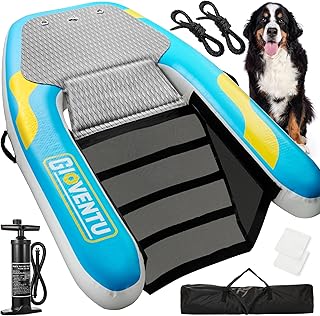 Inflatable Pup Plank Dog Float Floating Ramp Ladder for Pools Boats Docks, Dog Boat Ramp Safe & Easy Water Access for Dogs...