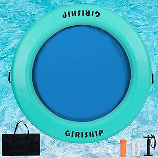 GIRISHIP 6FT Inflatable Floating Dock, Water Hammock Floating Ring, Pool Hammock Float Inflatable Dock for Adults, Floatin...